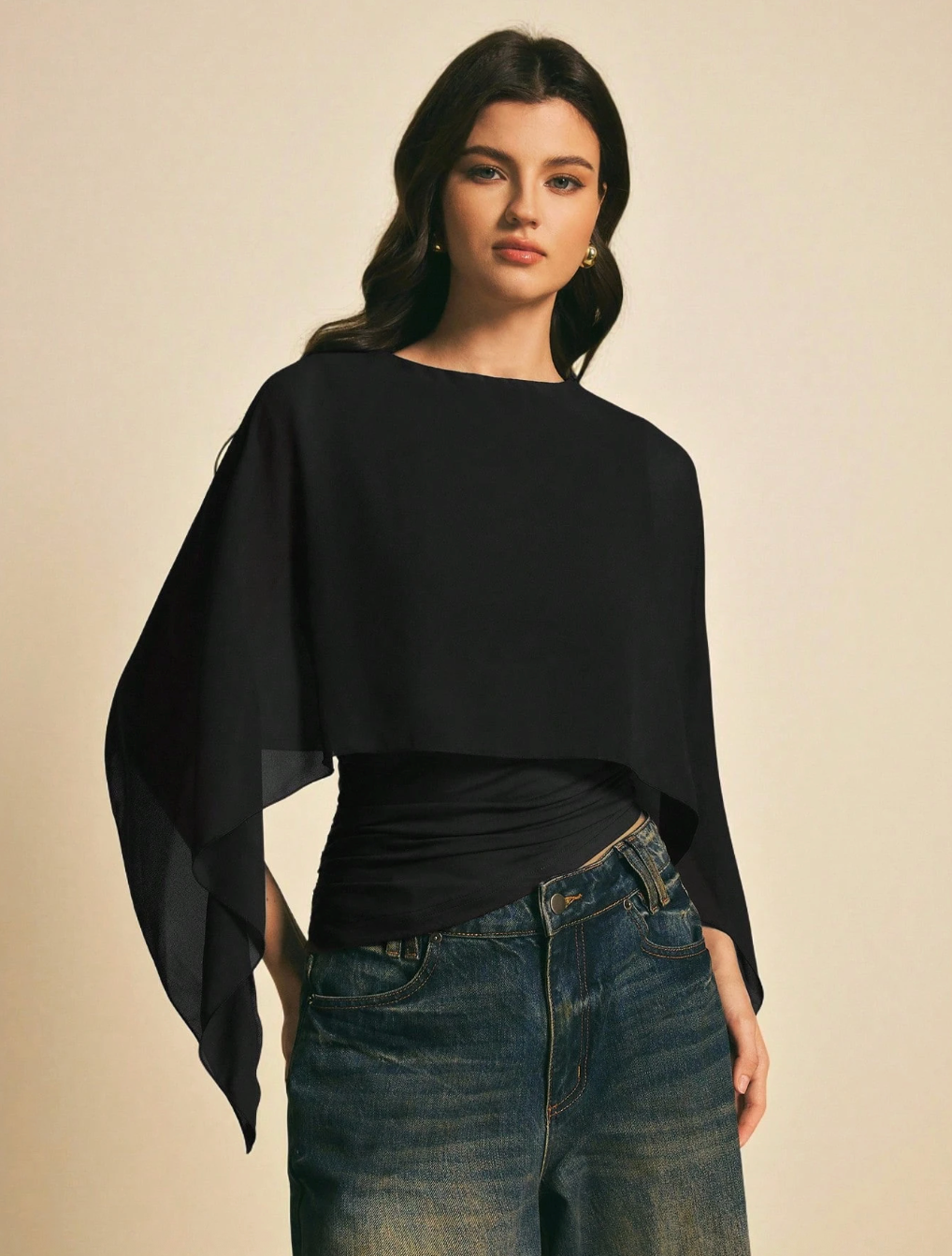 Batwing Sleeve Blouse - Dramatic Silhouette. Unrivaled Comfort.