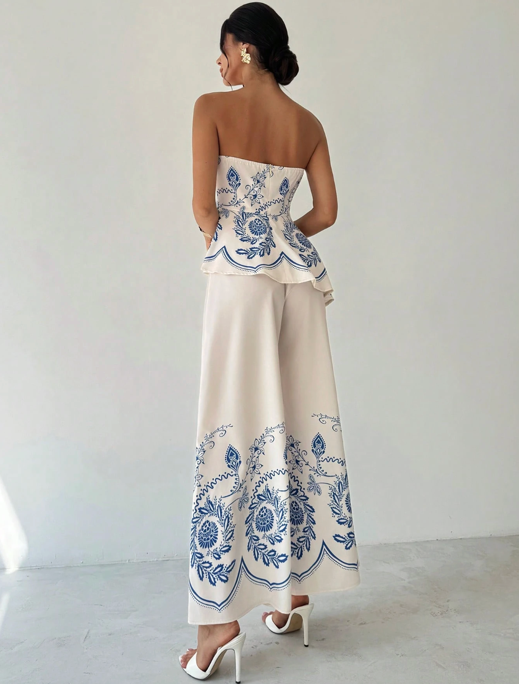 Floral Print 2-Piece Set  - Floral Elegance. High-Waist Harmony. Effortless Charm.