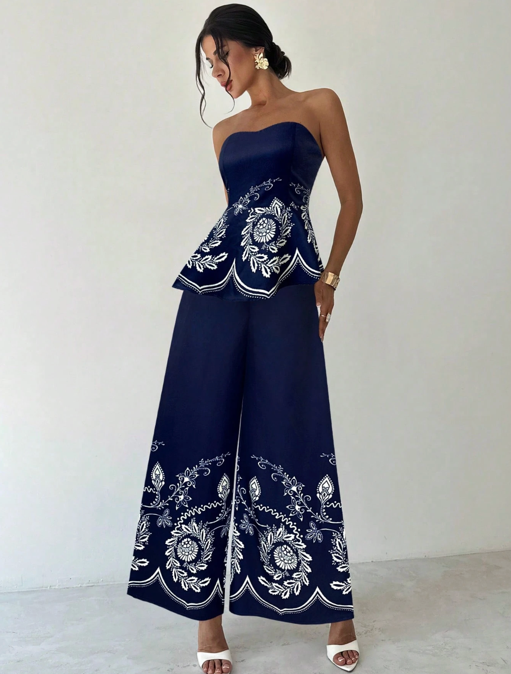 Floral Print 2-Piece Set  - Floral Elegance. High-Waist Harmony. Effortless Charm.