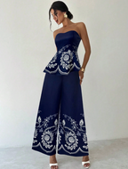 Floral Print 2-Piece Set  - Floral Elegance. High-Waist Harmony. Effortless Charm.