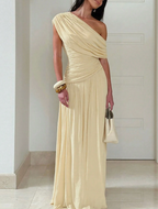 One-Shoulder Oblique Maxi - Sculpted. Elongated. Effortlessly Stunning.