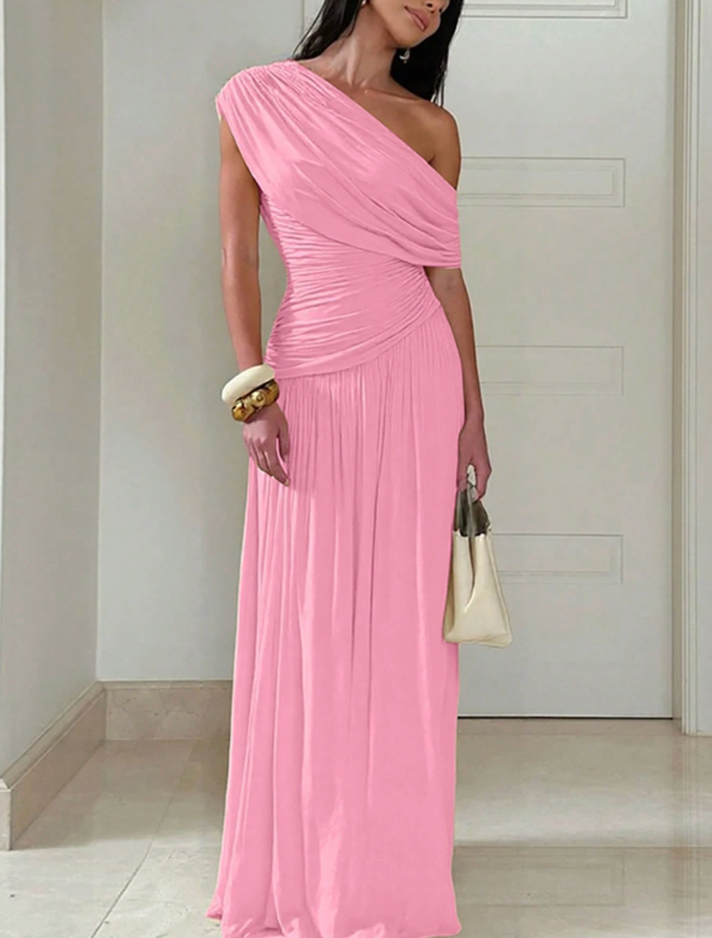 One-Shoulder Oblique Maxi - Sculpted. Elongated. Effortlessly Stunning.