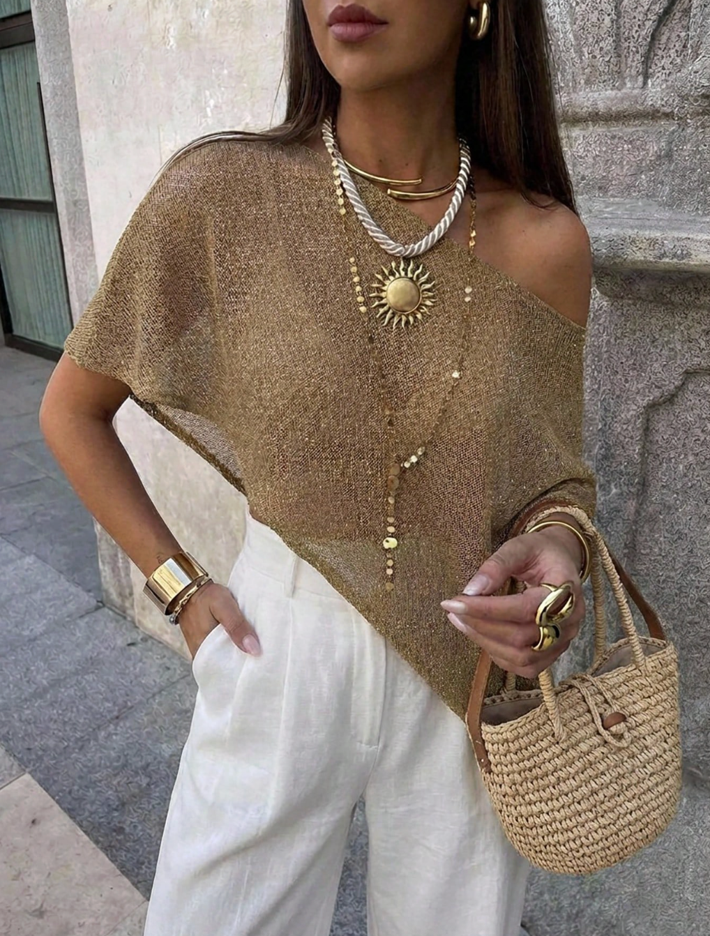 Sequin-Embellished Shawl - Earth Tone Warmth. Midnight Shimmer.